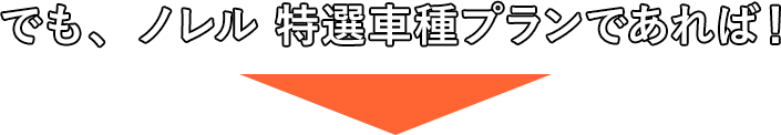 でも、ノレル 特選車種プランであれば！